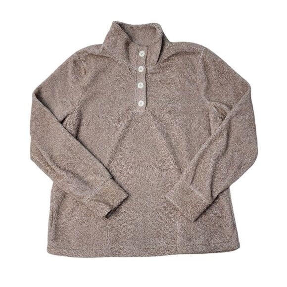 Eddie Bauer Women's Quarter Button Up Front Pockets Pullover Sweater - Pumice - Picture 1 of 3
